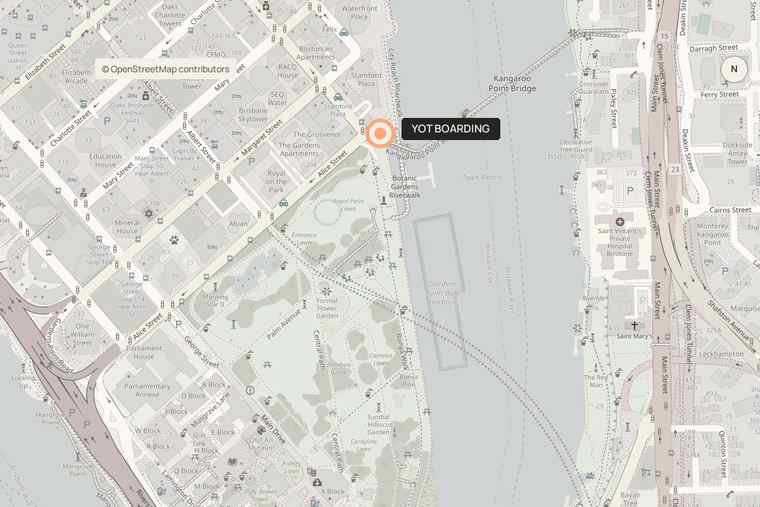 Top-down map of the Brisbane boarding location